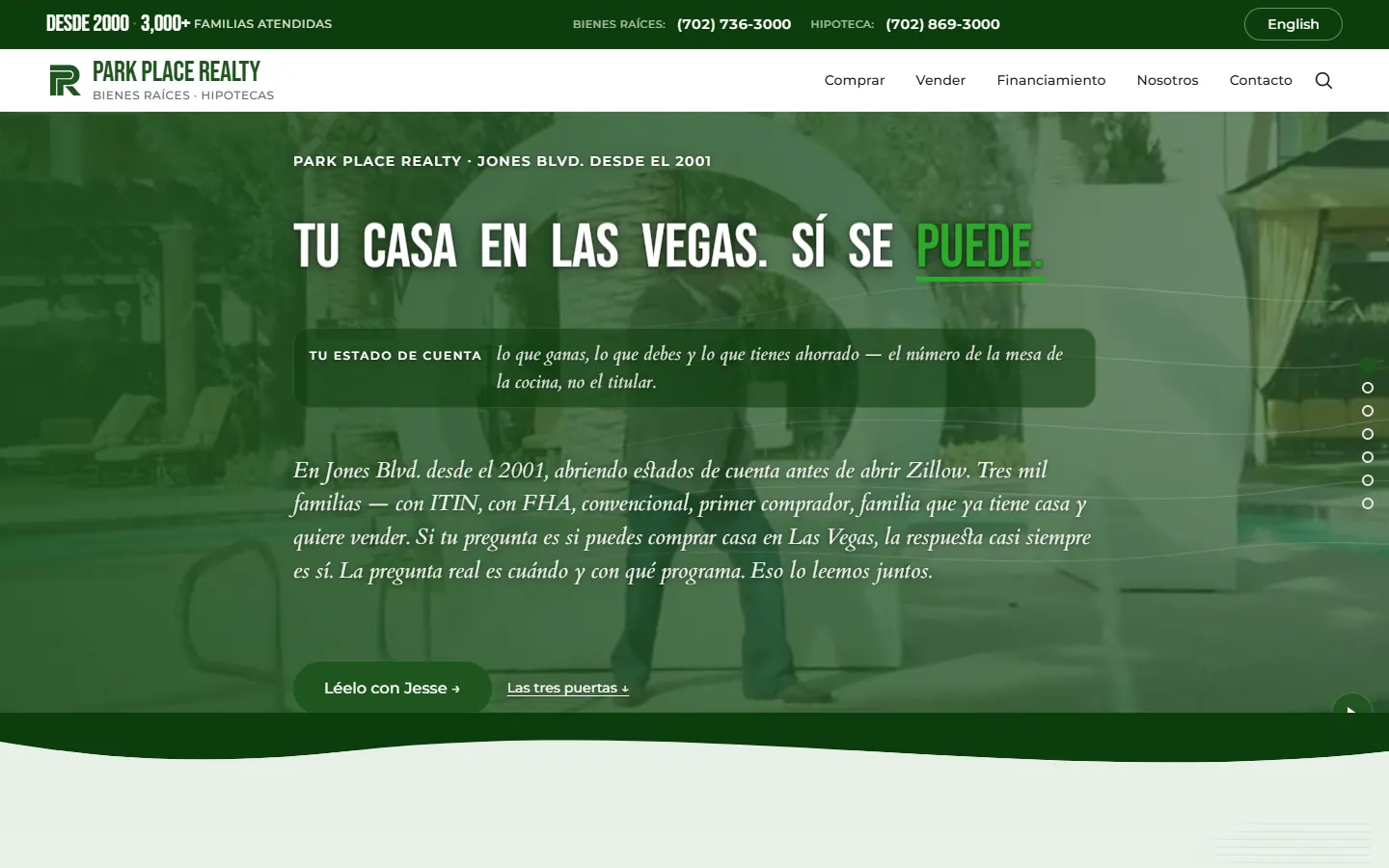 Park Place Realty: Home (Spanish site) (Desktop)